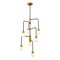 Z-Lite Neutra 7 Light Chandelier, Matte Black + Foundry Brass & Opal 621-7MB-FB - alternate 5